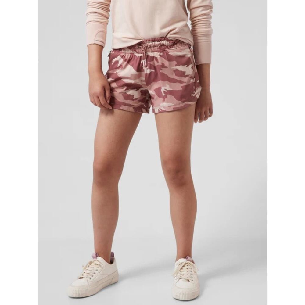NEW Athleta Girl All Play 3" Short sz XL (14) Pink Camo Print Activewear shorts